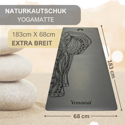 Yogamatte Naturkautschuk Ultra Grip - Extra Breit 68cm 4mm