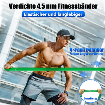 Fitnessbänder 4 Stufen Set - mit Türanker Griffen & Tragetasche