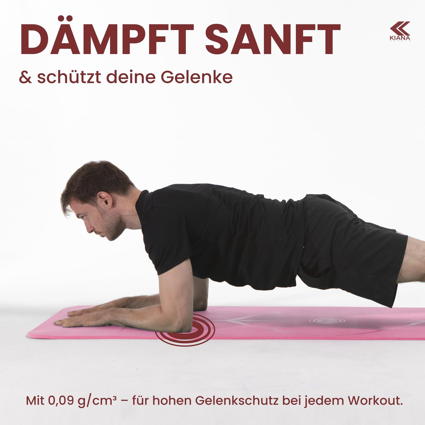 Yogamatte Rutschfest Gelenkschonend - 2 Dicken 1,0 & 1,5 cm NBR