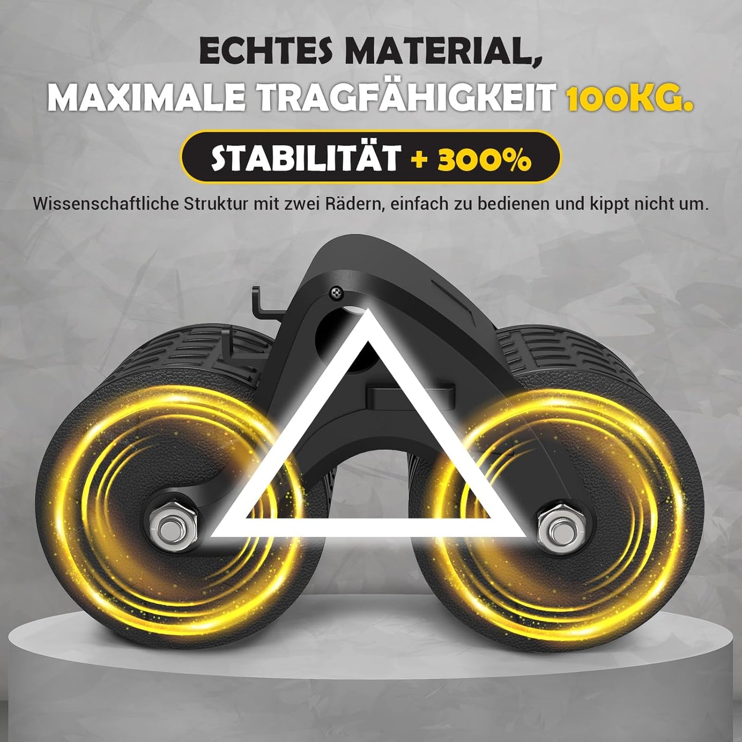 Bauchmuskeltrainer AB Roller mit Kniematte 38x20cm
