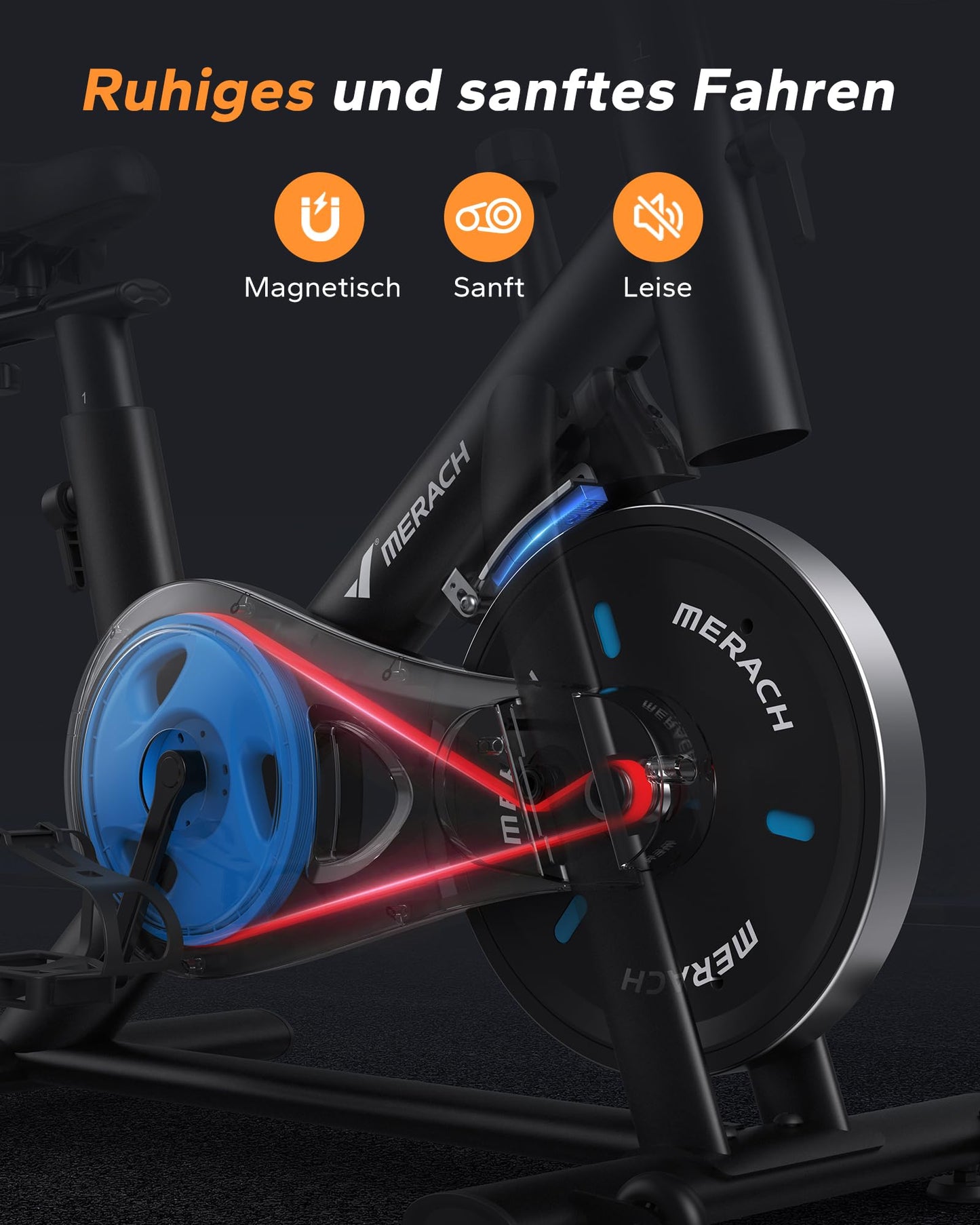 Heimtrainer Fahrrad mit App - 8 Stufen LCD Monitor bis 136kg