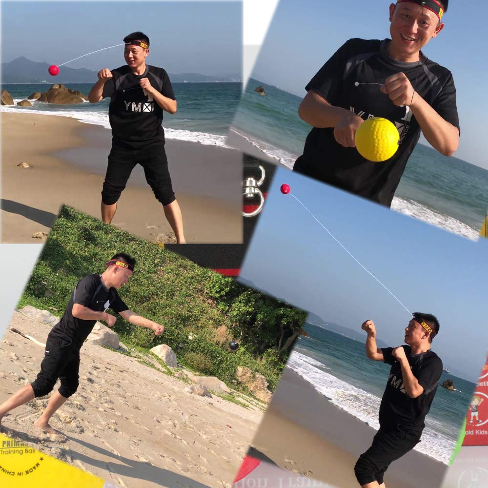 Reflexball 4 Bälle + 2 Stirnbänder - Hand-Auge-Koordination Training