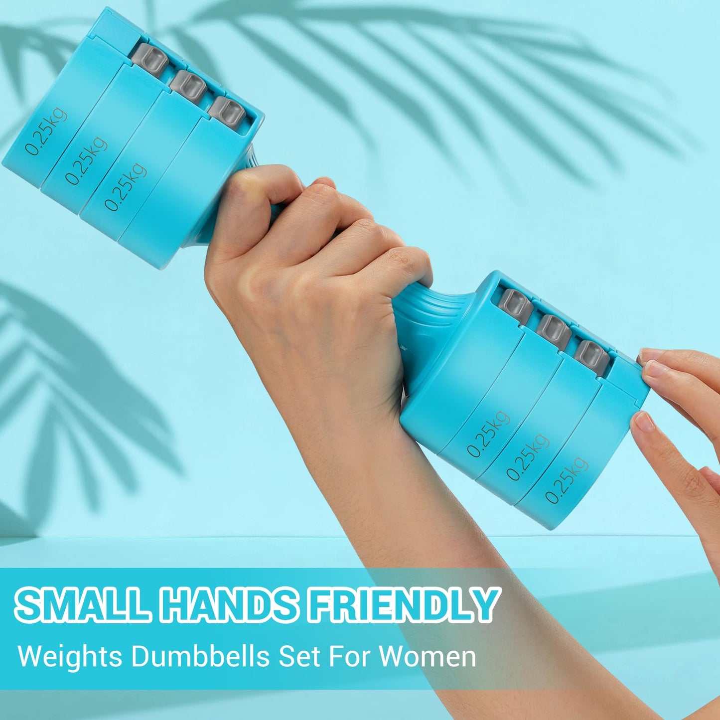 Sportneer Verstellbares Kurzhantel-Set - Kurzhanteln für Frauen, je 1-2,5 kg, 4-in-1 Kurzhantel-Set zu 2, Verstellbares Kurzhantel-Set für Heim-Fitnessstudio, Fitness, Krafttraining, Geschenk