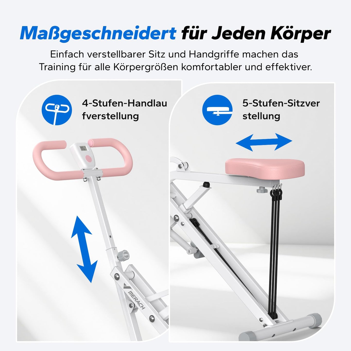 Squat Rudergerät 2-in-1 Klappbar - Gesäß Bein Training bis 160kg