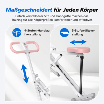 Squat Rudergerät 2-in-1 Klappbar - Gesäß Bein Training bis 160kg