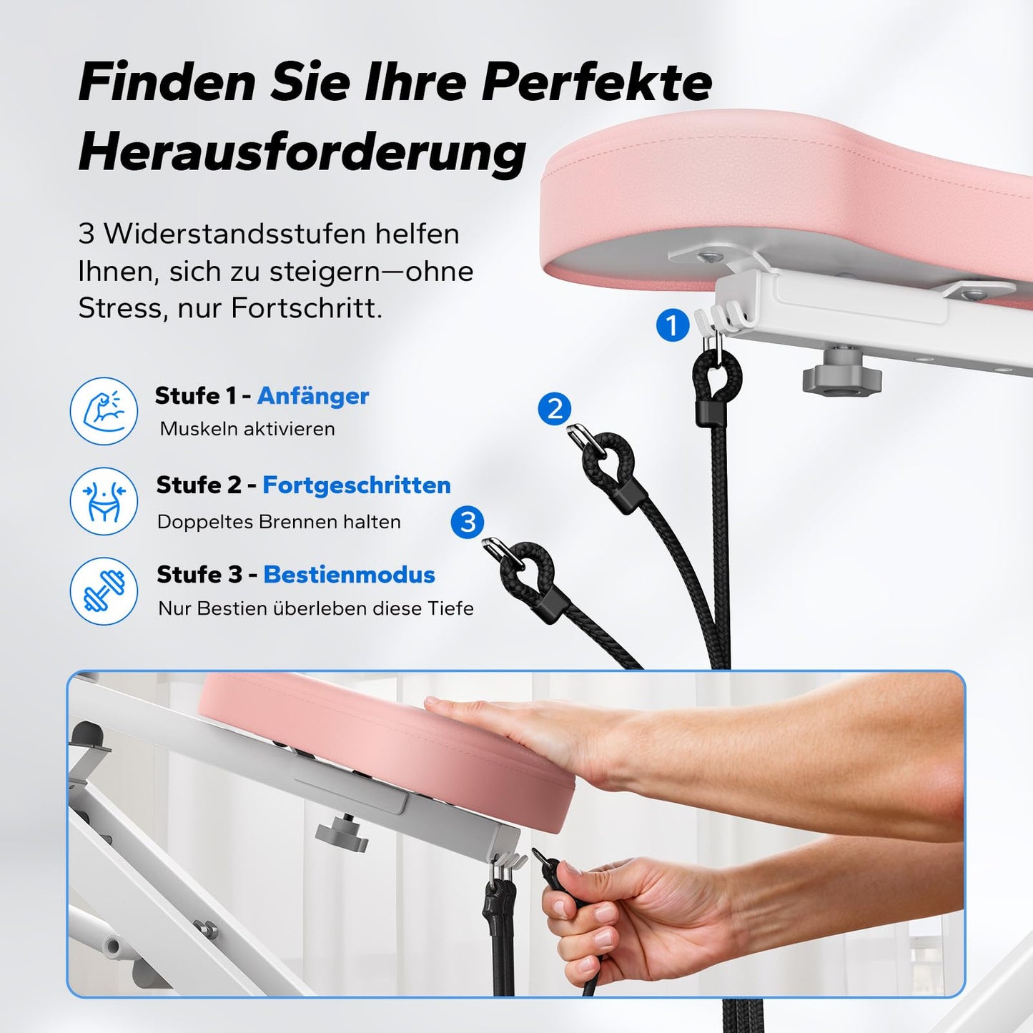 Squat Rudergerät 2-in-1 Klappbar - Gesäß Bein Training bis 160kg