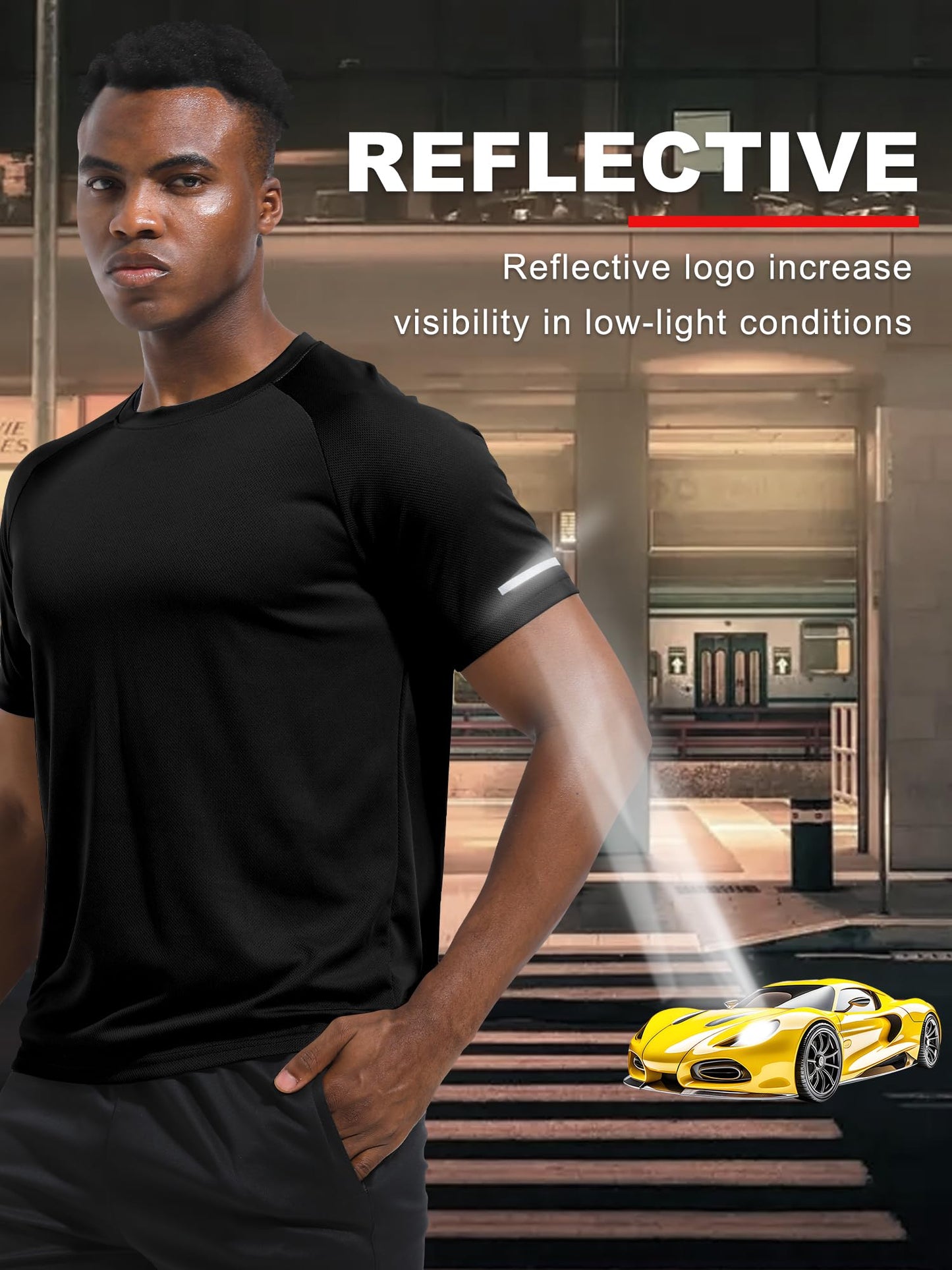 Sport T-Shirt Herren 3er/5er Pack - Atmungsaktiv & Schnelltrocknend