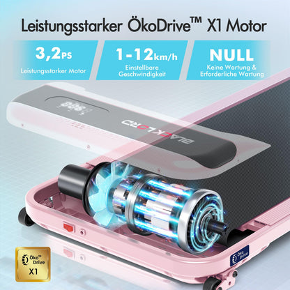 Laufband Walking Pad Klappbar 2,2 PS - Bluetooth LED bis 120kg