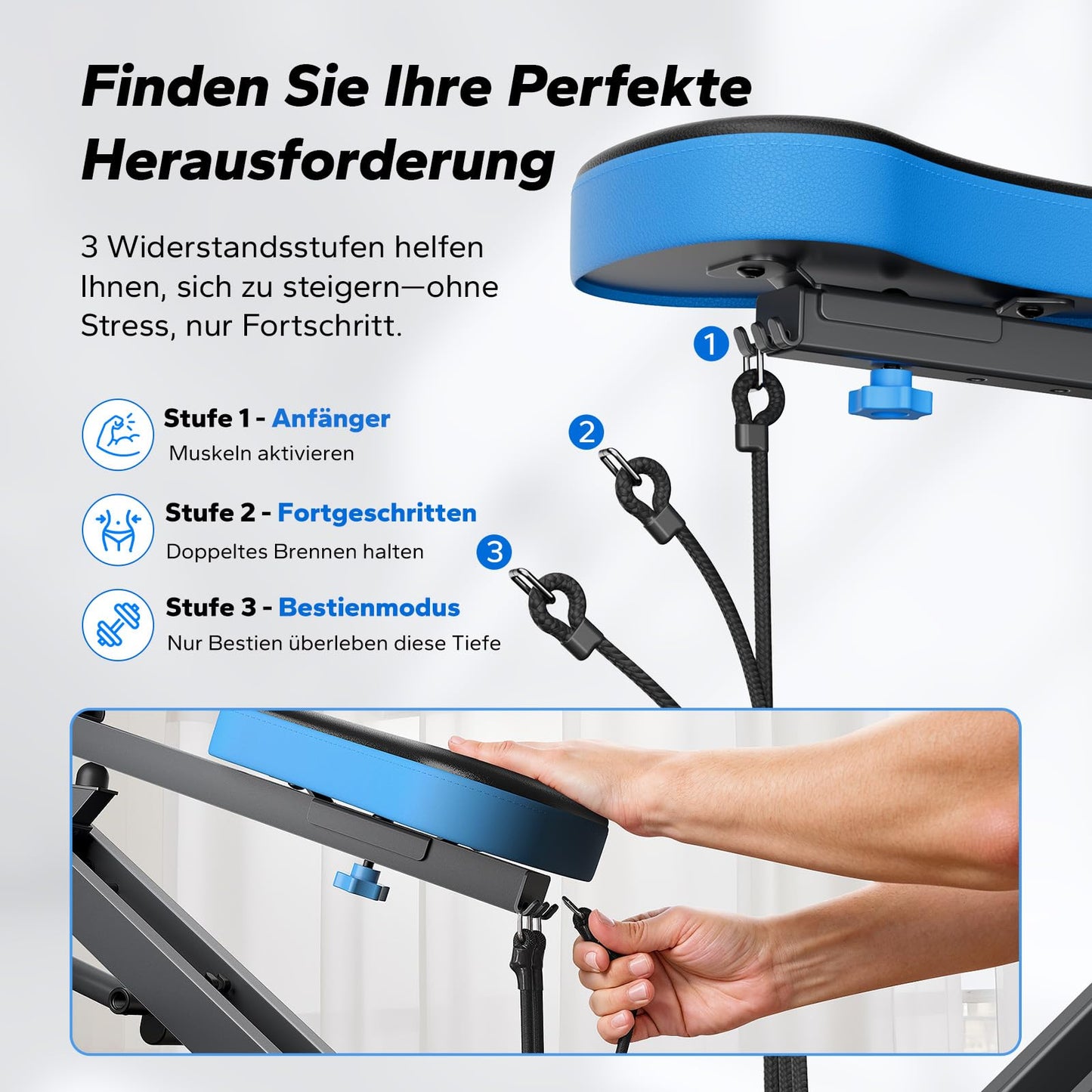 Squat Rudergerät 2-in-1 Klappbar - Gesäß Bein Training bis 160kg