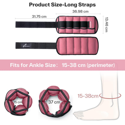 Knöchelgewichte Verstellbar 2er Pack - 0,45-2,25kg pro Knöchel