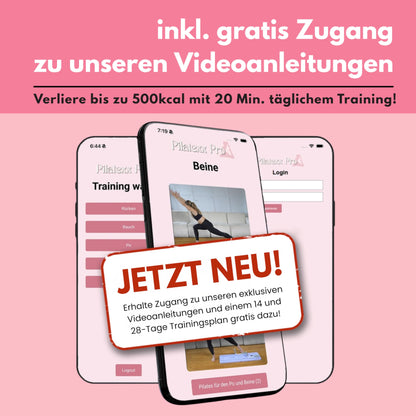 Pro – Klappbarer Pilates-Reformer & Heimtrainer – Über 50 Übungen mit Videoanleitungen – Inklusive Timer, Widerstandsbändern, Griffen & Kniepolstern – Ganzkörpertraining
