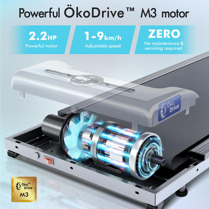 Laufband Walking Pad Klappbar 2,2 PS - Bluetooth LED bis 120kg