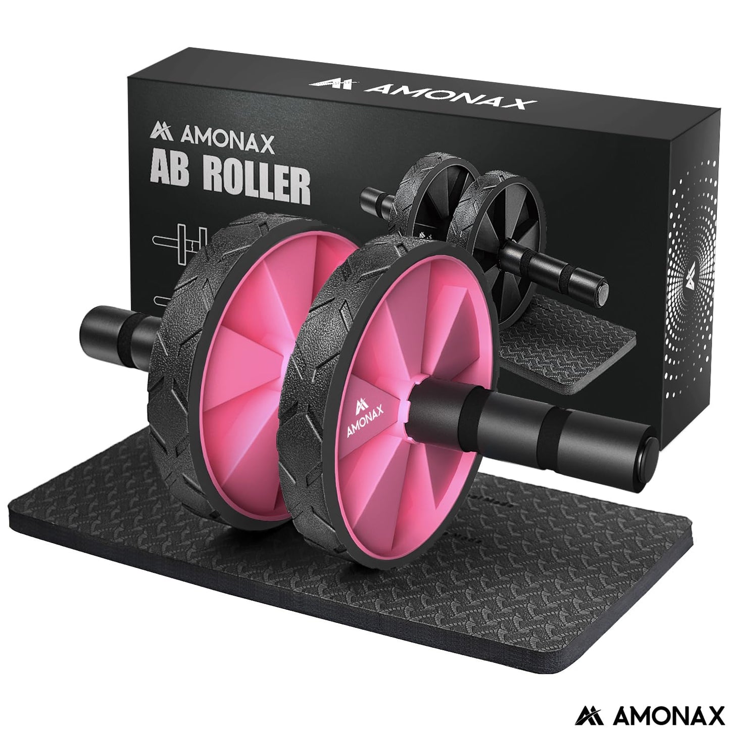 Bauchmuskeltrainer AB Roller 2-in-1 mit Kniematte - bis 150kg