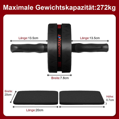 Bauchmuskeltrainer Set Widerstandsbänder Liegestütze Kniematte
