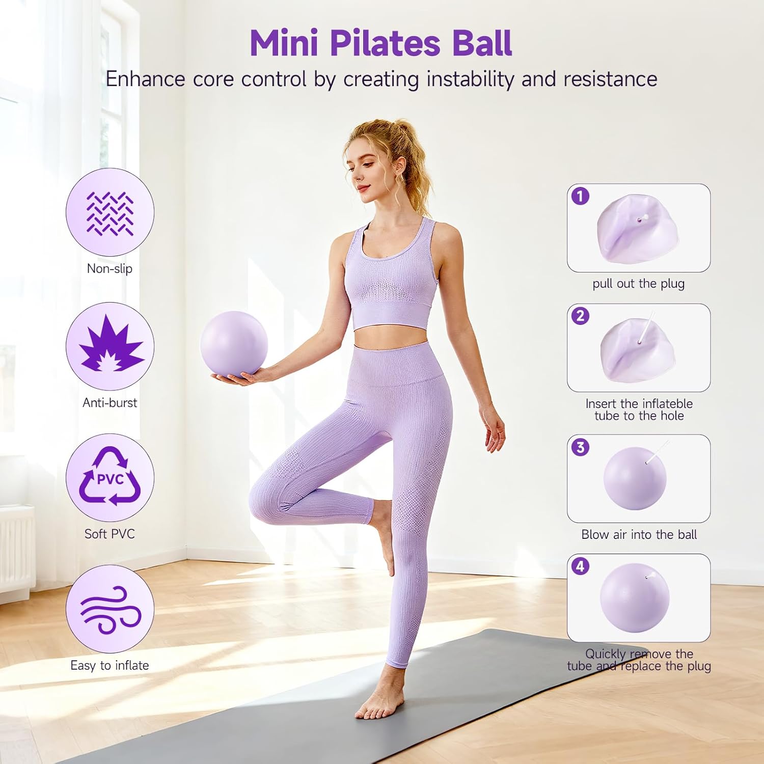 Pilates Set komplett für Kraft Flexibilität Training
