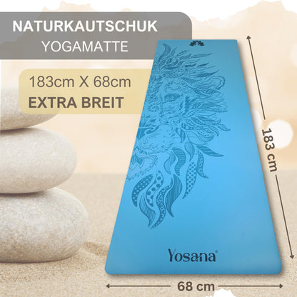 Yogamatte Naturkautschuk Ultra Grip - Extra Breit 68cm 4mm
