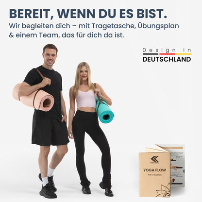 Yogamatte Rutschfest Gelenkschonend - 2 Dicken 1,0 & 1,5 cm NBR