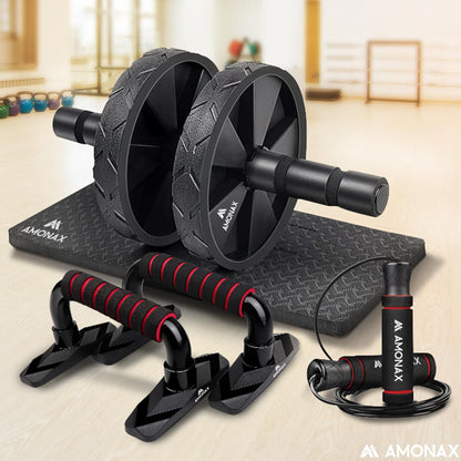 Bauchmuskeltrainer AB Roller 2-in-1 mit Kniematte - bis 150kg