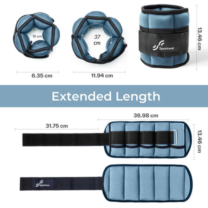 Knöchelgewichte Verstellbar 2er Pack - 0,45-2,25kg pro Knöchel