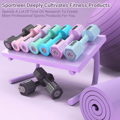 Sportneer Verstellbares Kurzhantel-Set - Kurzhanteln für Frauen, je 1-2,5 kg, 4-in-1 Kurzhantel-Set zu 2, Verstellbares Kurzhantel-Set für Heim-Fitnessstudio, Fitness, Krafttraining, Geschenk