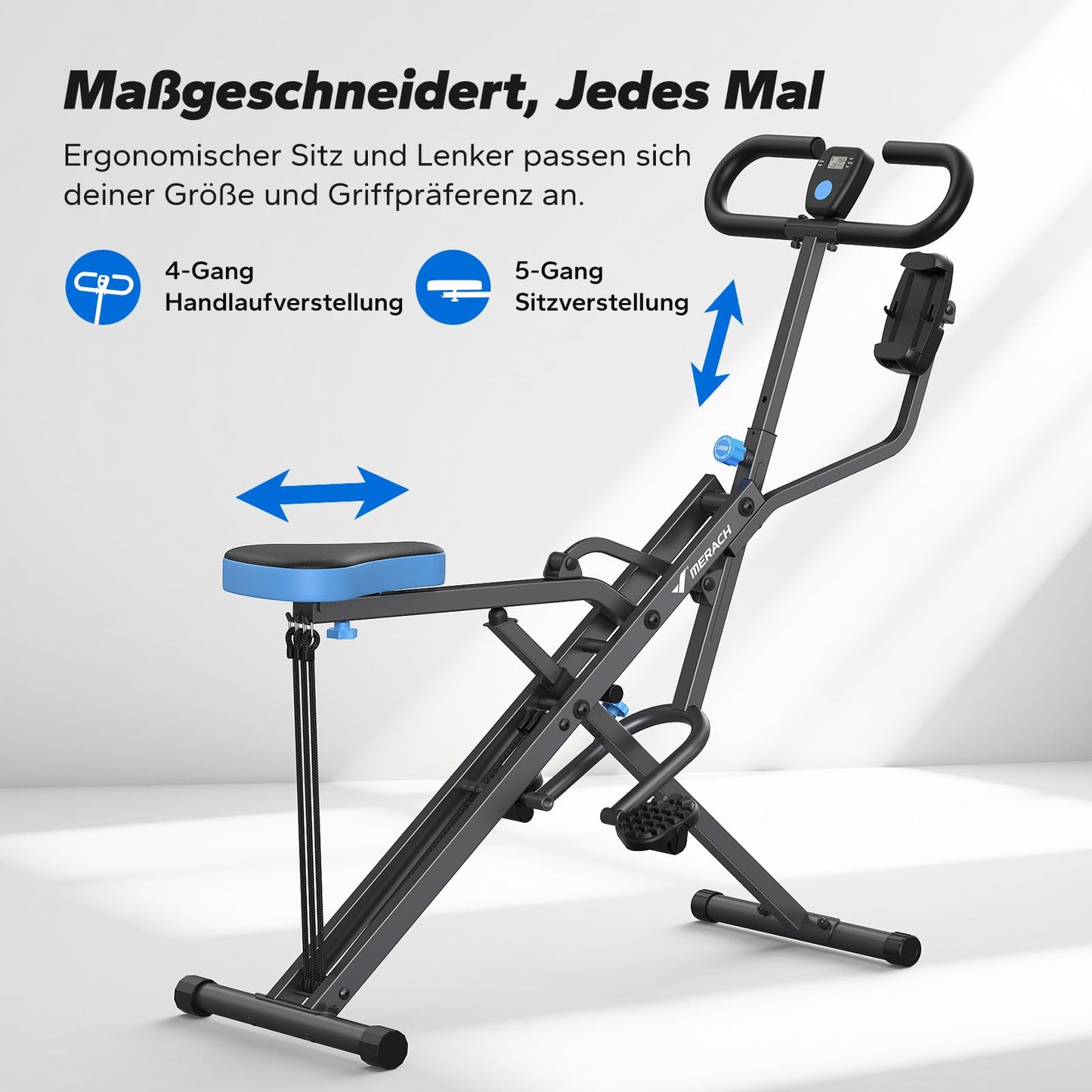 Squat Rudergerät 2-in-1 Klappbar - Gesäß Bein Training bis 160kg