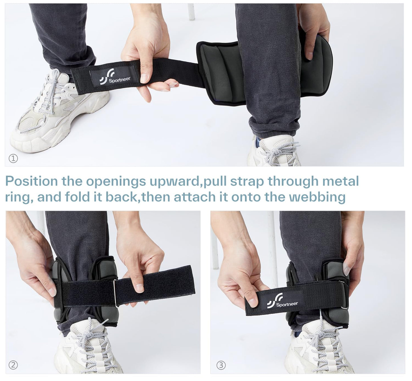 Knöchelgewichte Verstellbar 2er Pack - 0,45-2,25kg pro Knöchel