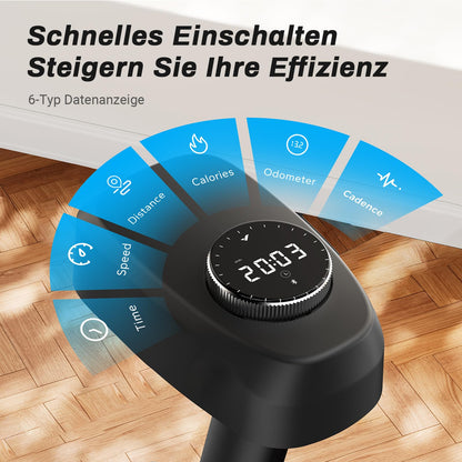 Heimtrainer Fahrrad mit App - 8 Stufen LCD Monitor bis 136kg