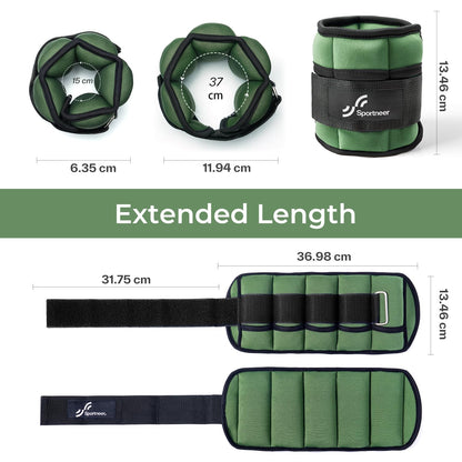 Knöchelgewichte Verstellbar 2er Pack - 0,45-2,25kg pro Knöchel