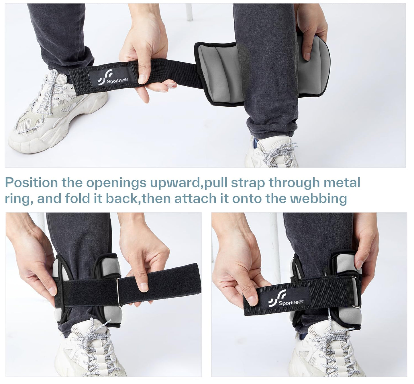 Knöchelgewichte Verstellbar 2er Pack - 0,45-2,25kg pro Knöchel