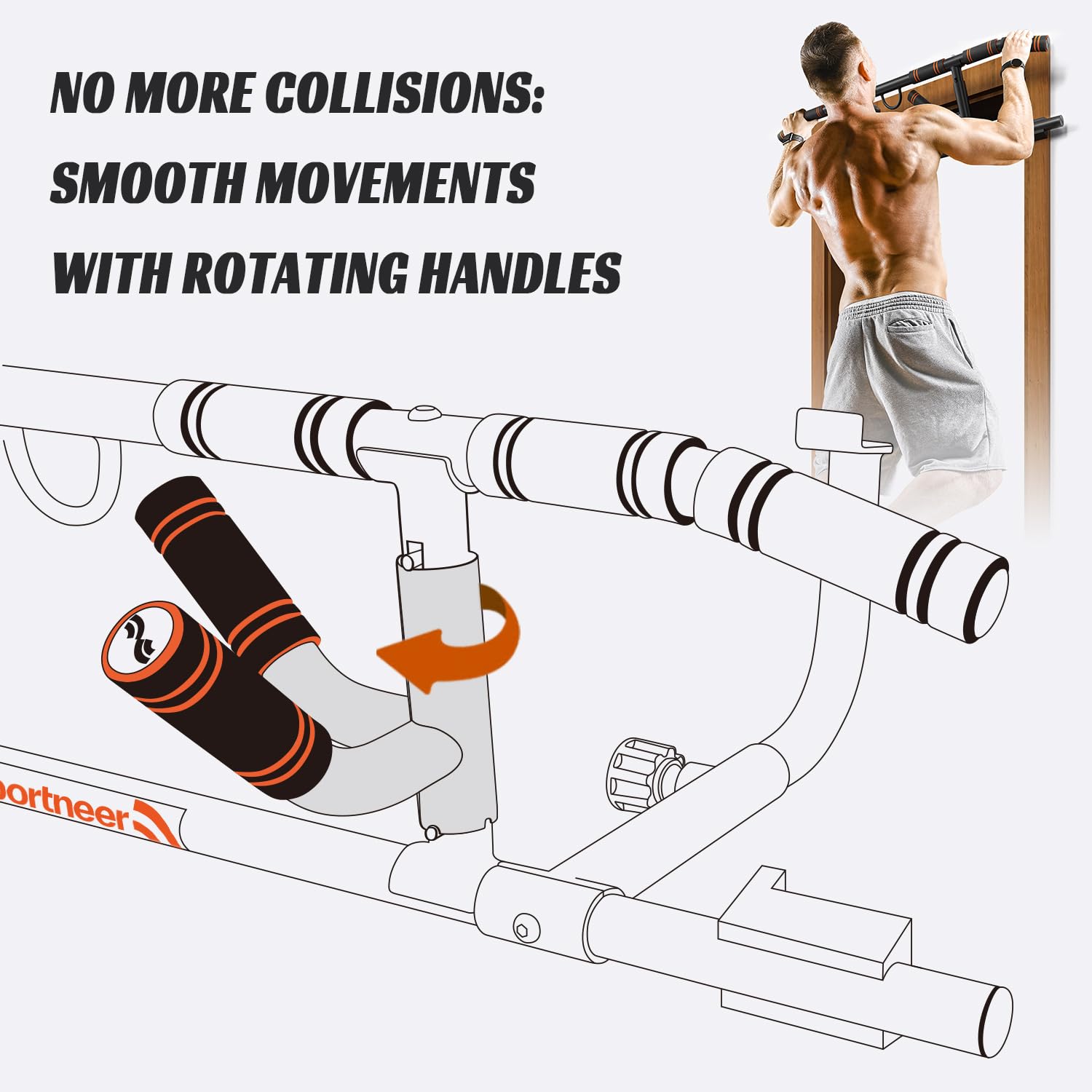 Krafttraining Oberkörper mit Klimmzugstange für Türrahmen
