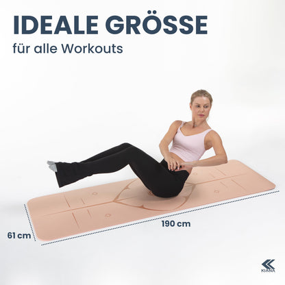 Yogamatte Rutschfest Gelenkschonend - 2 Dicken 1,0 & 1,5 cm NBR