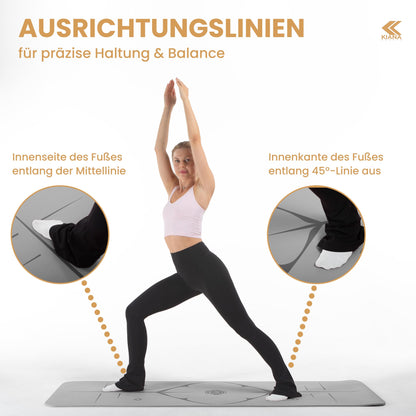 Yogamatte Rutschfest Gelenkschonend - 2 Dicken 1,0 & 1,5 cm NBR