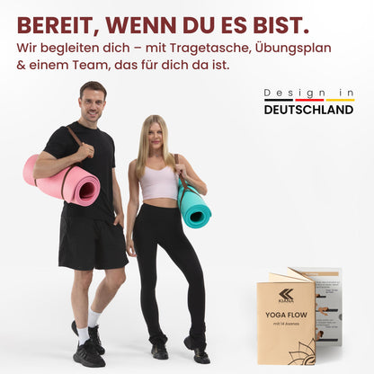 Yogamatte Rutschfest Gelenkschonend - 2 Dicken 1,0 & 1,5 cm NBR