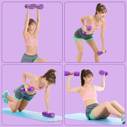 Sportneer Verstellbares Kurzhantel-Set - Kurzhanteln für Frauen, je 1-2,5 kg, 4-in-1 Kurzhantel-Set zu 2, Verstellbares Kurzhantel-Set für Heim-Fitnessstudio, Fitness, Krafttraining, Geschenk