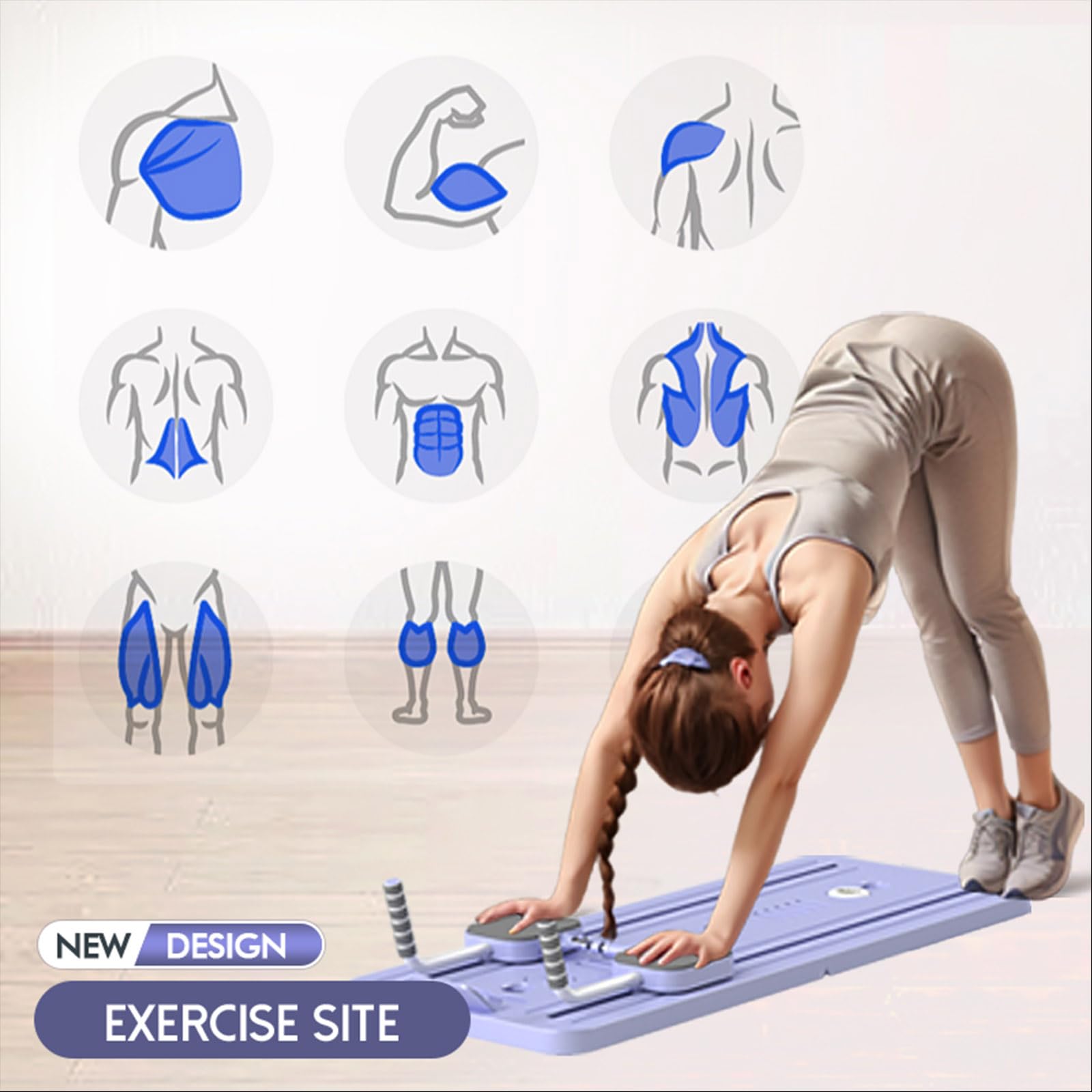 Klappbares Pilates Board Timer Funktion Heimtraining
