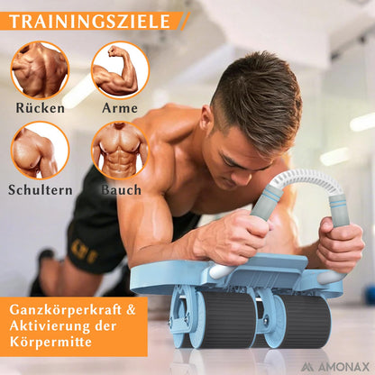 Bauchmuskeltrainer AB Roller 2-in-1 mit Kniematte - bis 150kg
