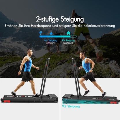 Laufband Walking Pad Klappbar 2,2 PS - Bluetooth LED bis 120kg