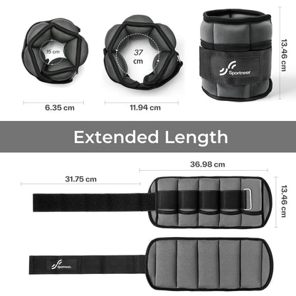 Knöchelgewichte Verstellbar 2er Pack - 0,45-2,25kg pro Knöchel