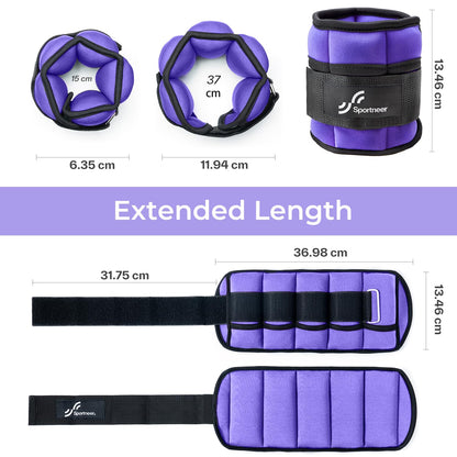 Knöchelgewichte Verstellbar 2er Pack - 0,45-2,25kg pro Knöchel
