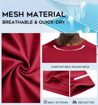 Sport T-Shirt Herren 3er/5er Pack - Atmungsaktiv & Schnelltrocknend