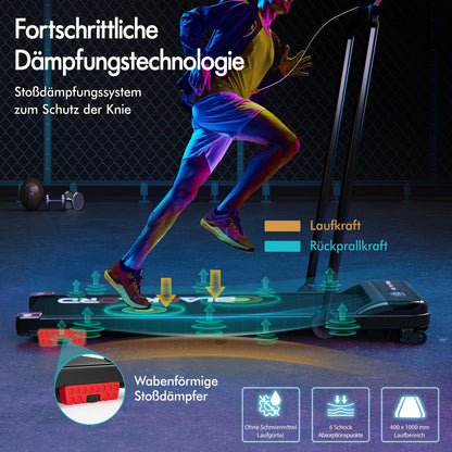 Laufband Walking Pad Klappbar 2,2 PS - Bluetooth LED bis 120kg