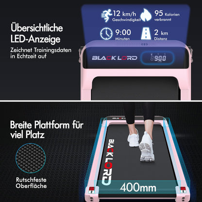 Laufband Walking Pad Klappbar 2,2 PS - Bluetooth LED bis 120kg