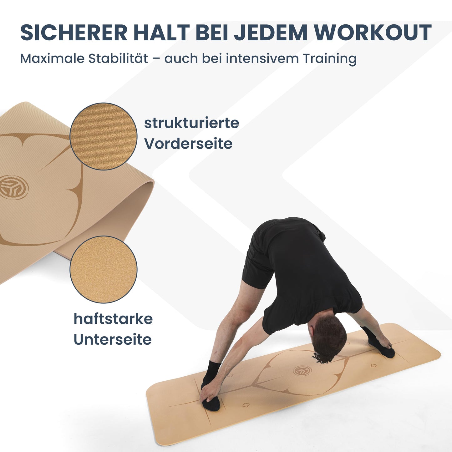 Yogamatte Rutschfest Gelenkschonend - 2 Dicken 1,0 & 1,5 cm NBR