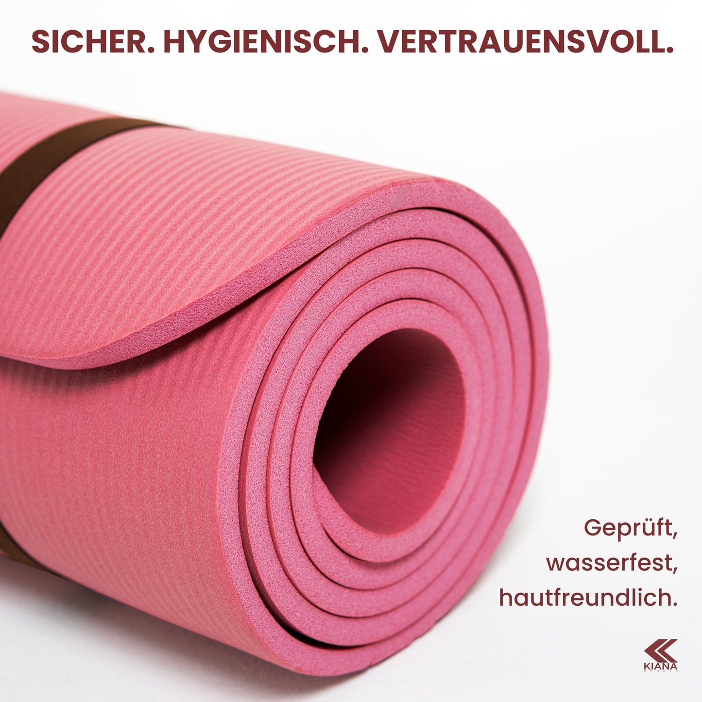 Yogamatte Rutschfest Gelenkschonend - 2 Dicken 1,0 & 1,5 cm NBR