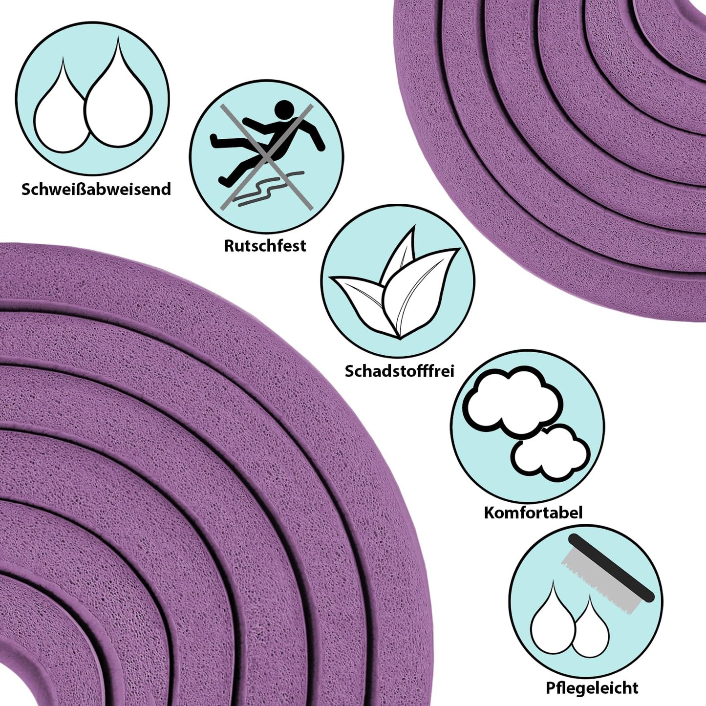 ALPIDEX Yogamatte 183 x 60 x 0,8 cm phthalatfreie Fitnessmatte mit Tragegurt, rutschfest, für Gymnastik, Pilates, Sport, Physiotherapie, HiiT, Yoga, Training und Schlafmatte, hautfreundlich