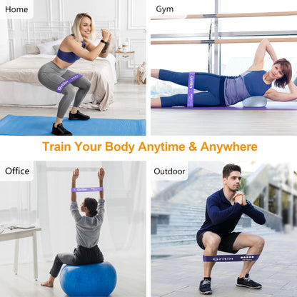 Fitnessbänder 5 Stufen Set 100% Latex - mit Tragetasche & Anleitung