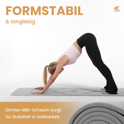 Yogamatte Rutschfest Gelenkschonend - 2 Dicken 1,0 & 1,5 cm NBR