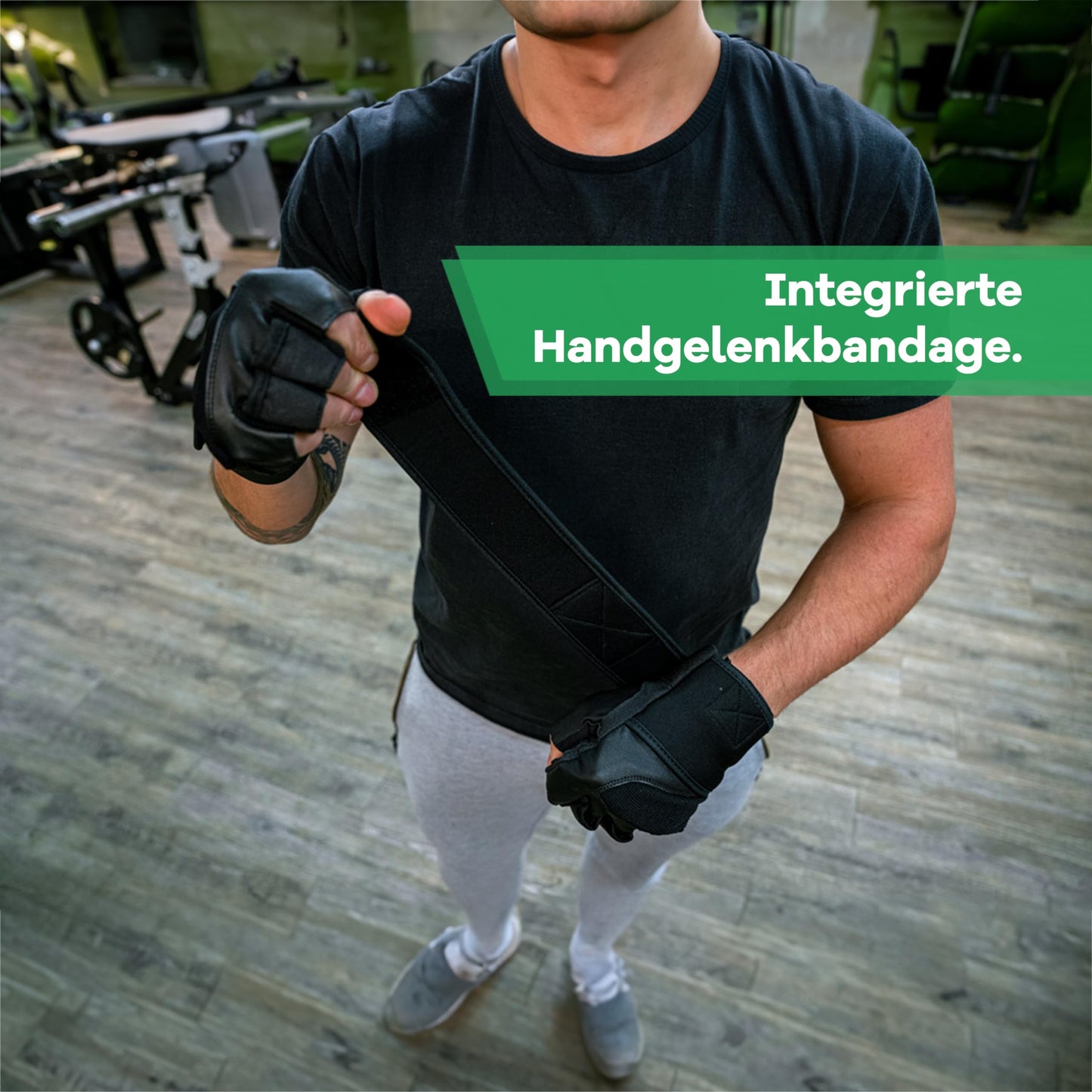 Trainingshandschuhe mit Handgelenkstütze - Leder Fitnesshandschuhe