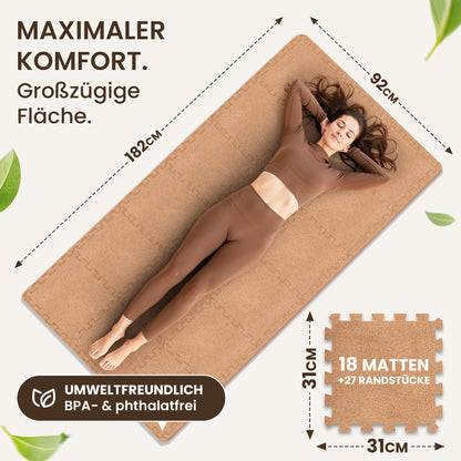 Bodenschutzmatten Puzzlematten 18 Teile - EVA Schutzmatte 1,67m²