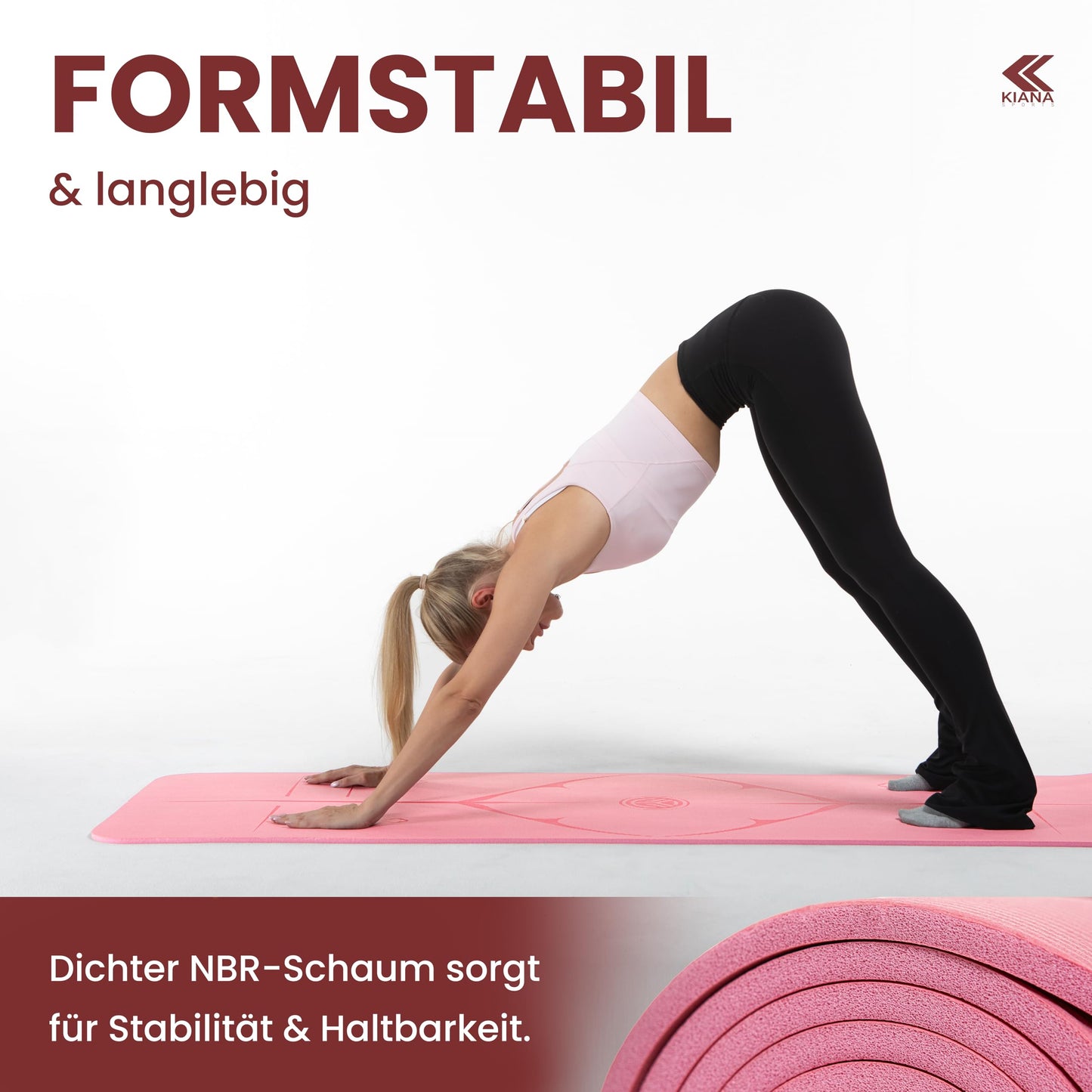 Yogamatte Rutschfest Gelenkschonend - 2 Dicken 1,0 & 1,5 cm NBR